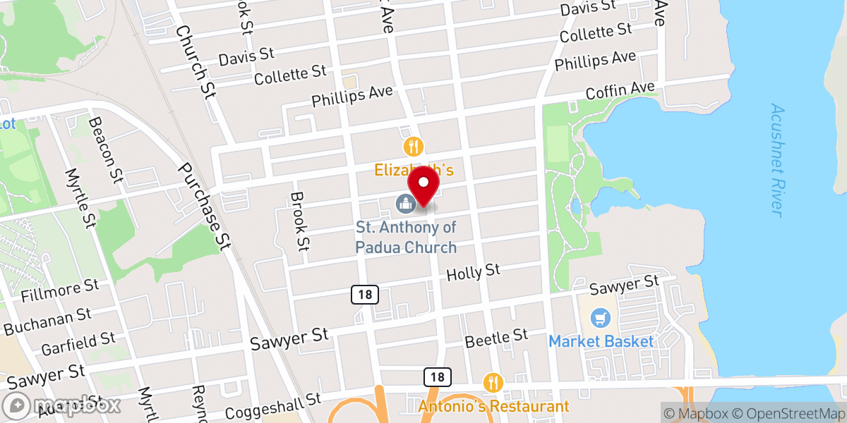 Map showing location of St. Anthony of Padua Rectory