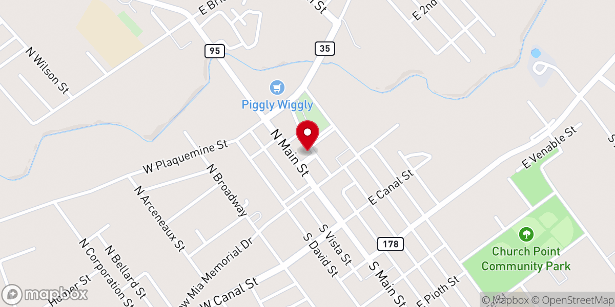 Map showing location of Acadian Place Apartments