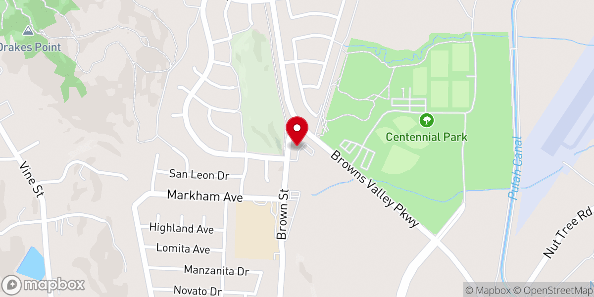 Map showing location of Vacaville Bible Church
