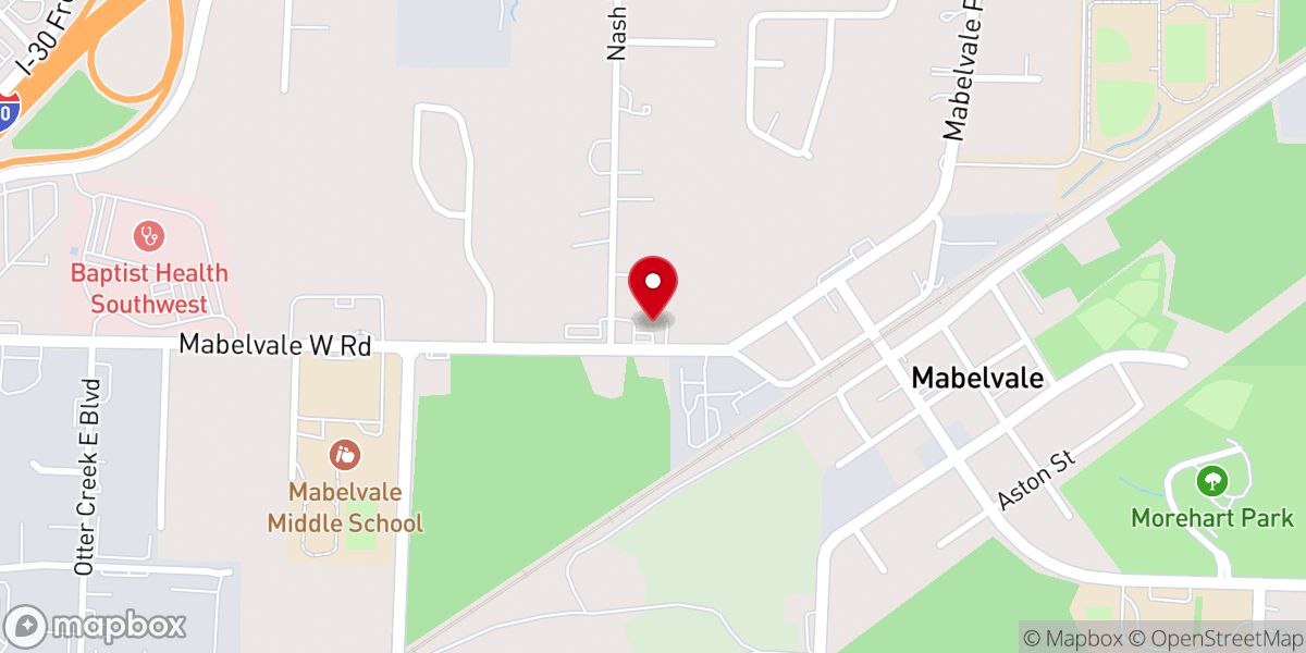 Map showing location of First Missionary Baptist Church of Mabelvale