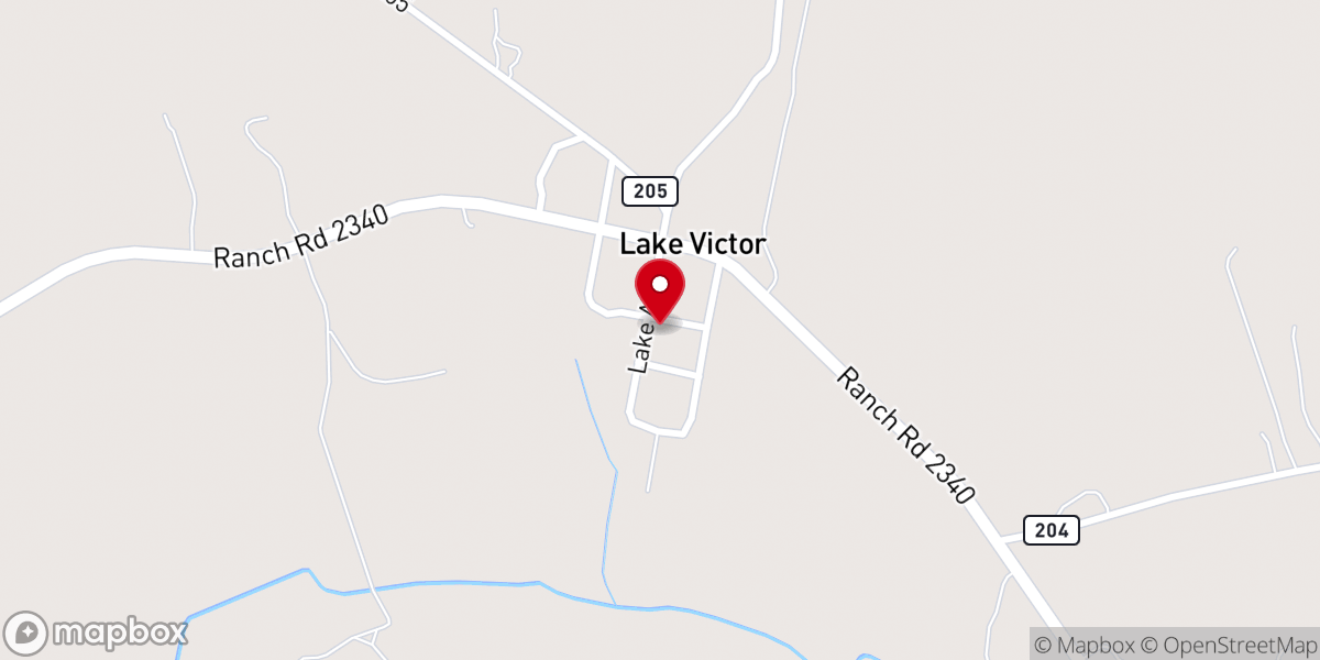Map showing location of Lake Victor Church of Christ