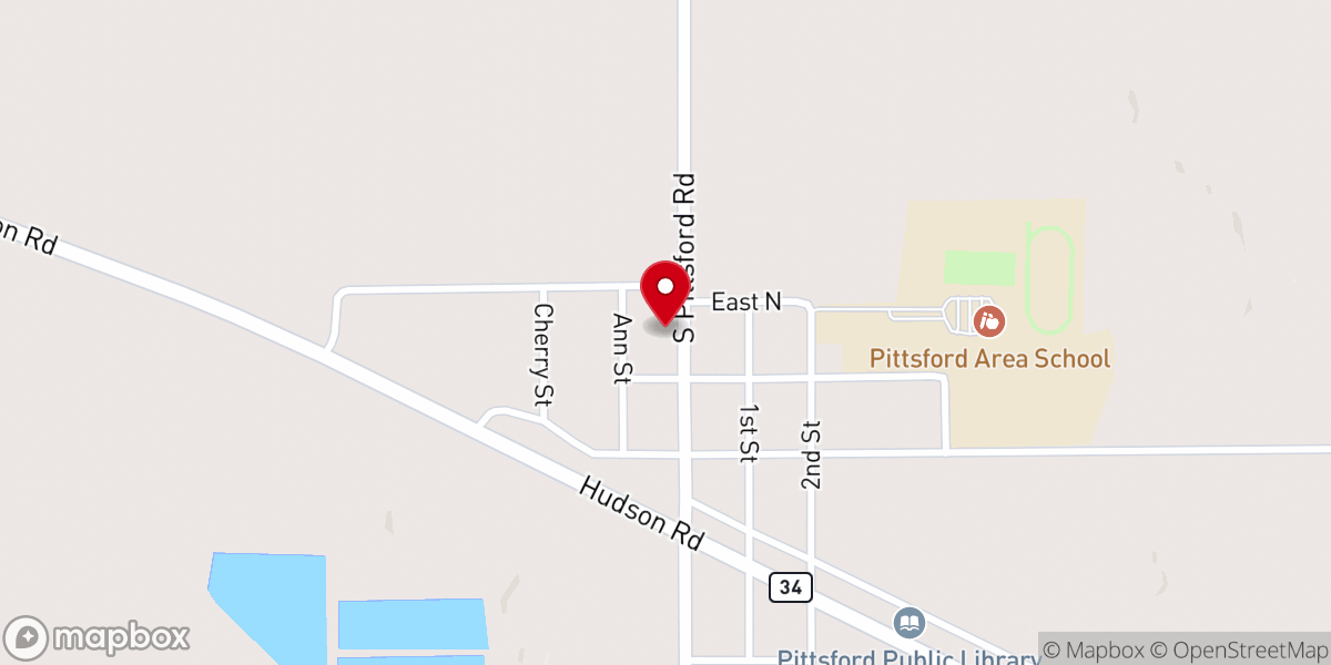 Map showing location of First Congregational Church of Pittsford