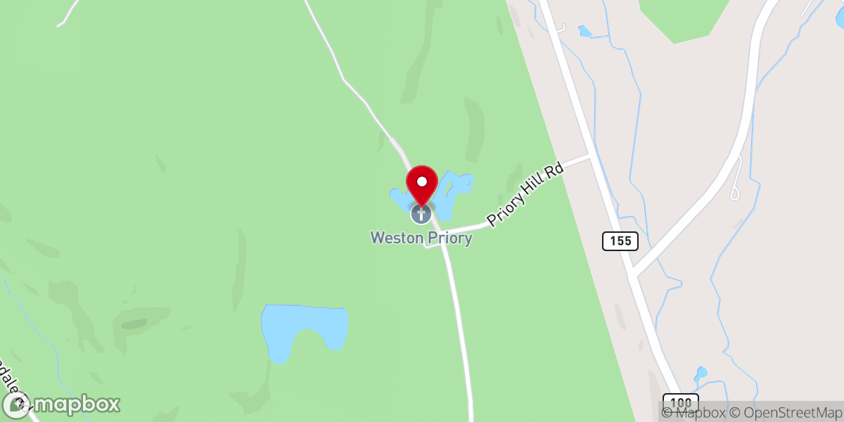 Map showing location of Weston Priory