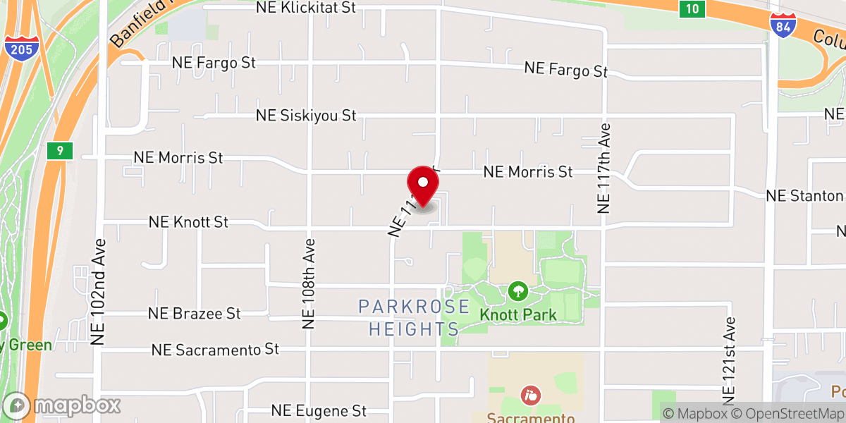 Map showing location of Parkrose United Methodist Church