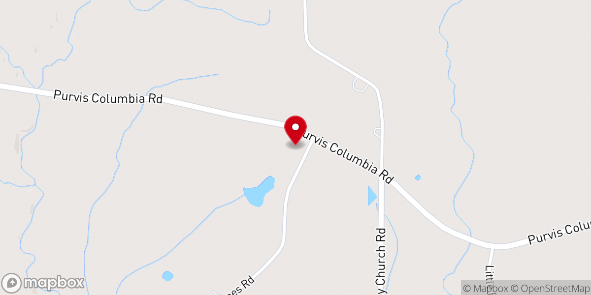 Map showing location of Greenville Church