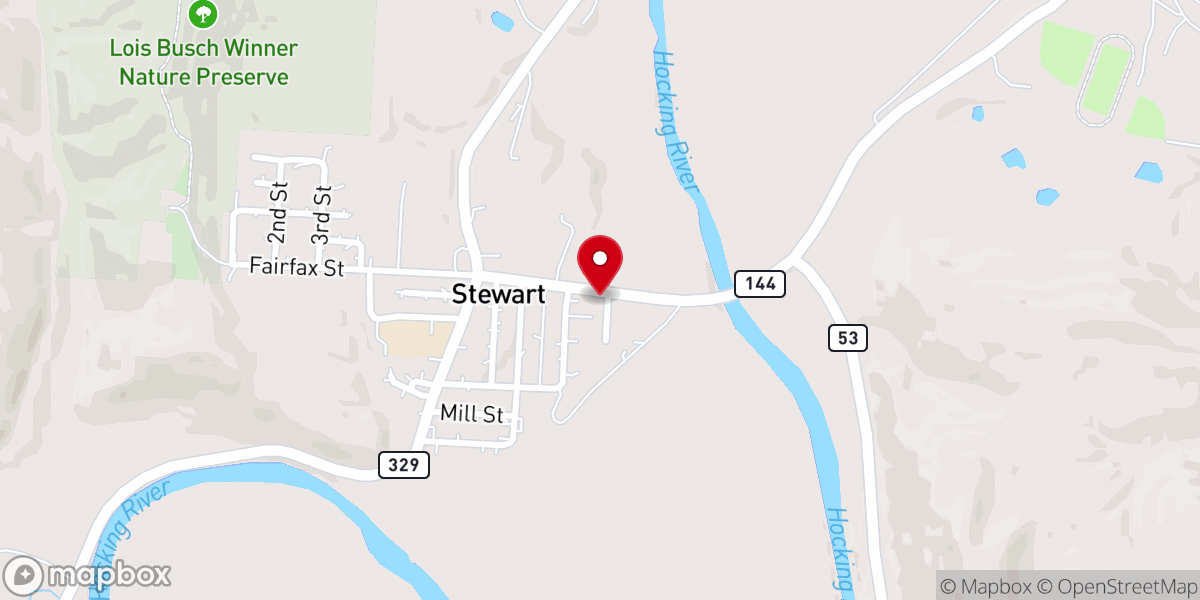 Map showing location of Stewart Wesleyan Church
