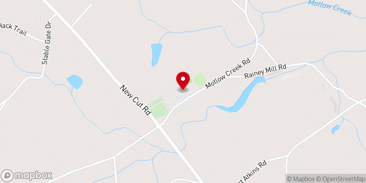 Map showing location of Motlow Creek Baptist Church