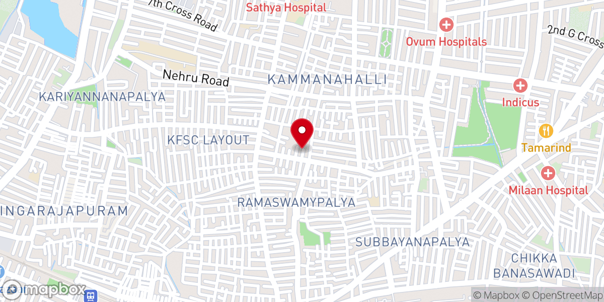 Map showing location of IPC Shalom Worship Center (LingarajaPuram Church)