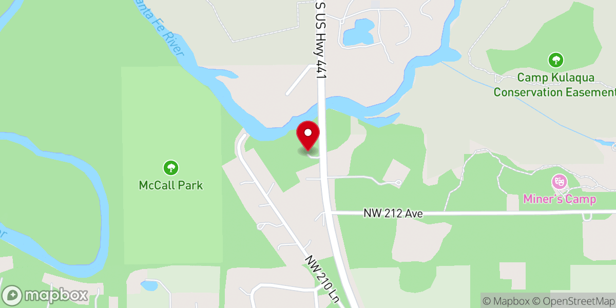 Map showing location of Santa Fe Canoe Outpost Park