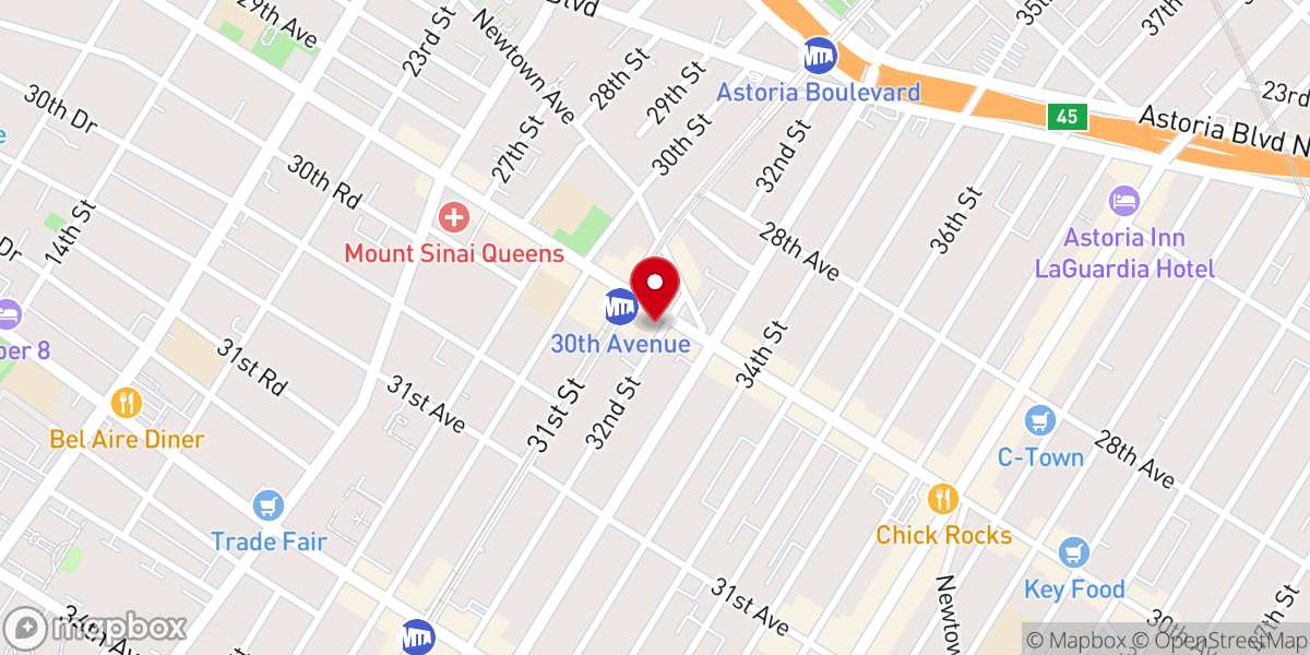 Map showing location of Spot Dessert Bar Astoria