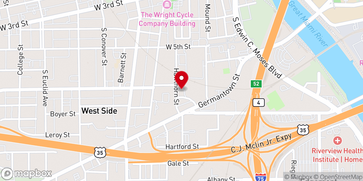 Map showing location of McKinley United Methodist Church
