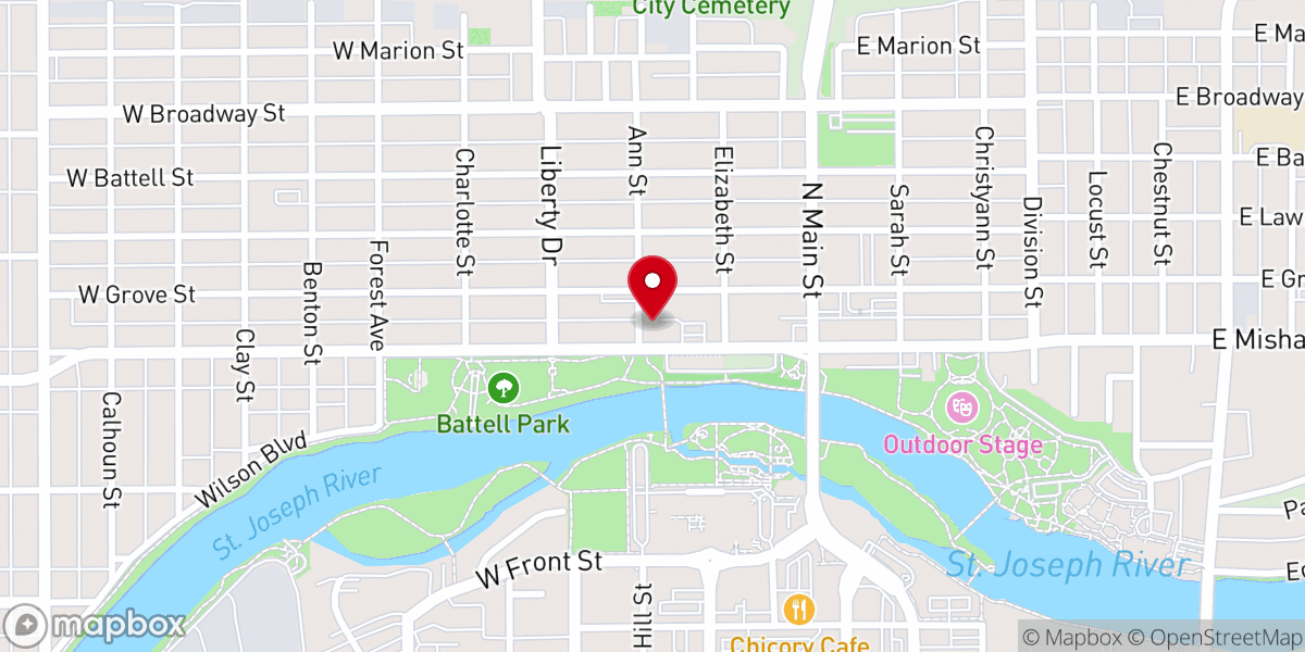 Map showing location of Saint Monica Church