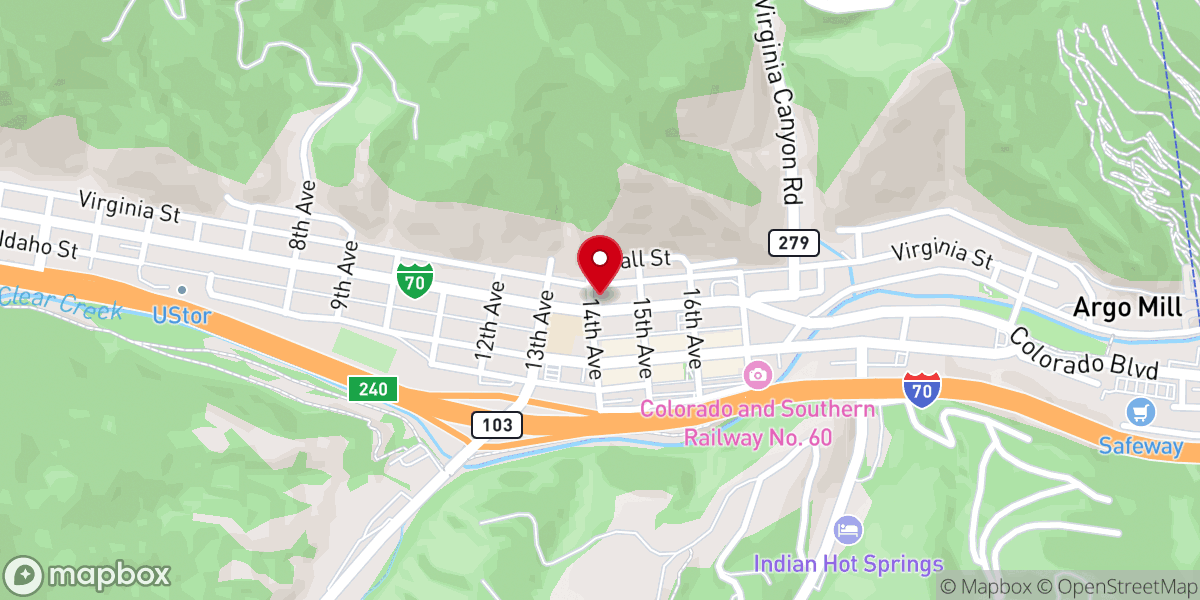 Map showing location of United Church of Idaho Springs
