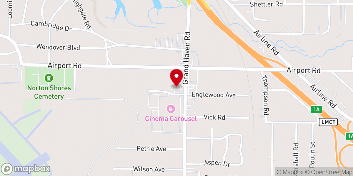 Map showing location of Calvary Chapel on the Lakeshore