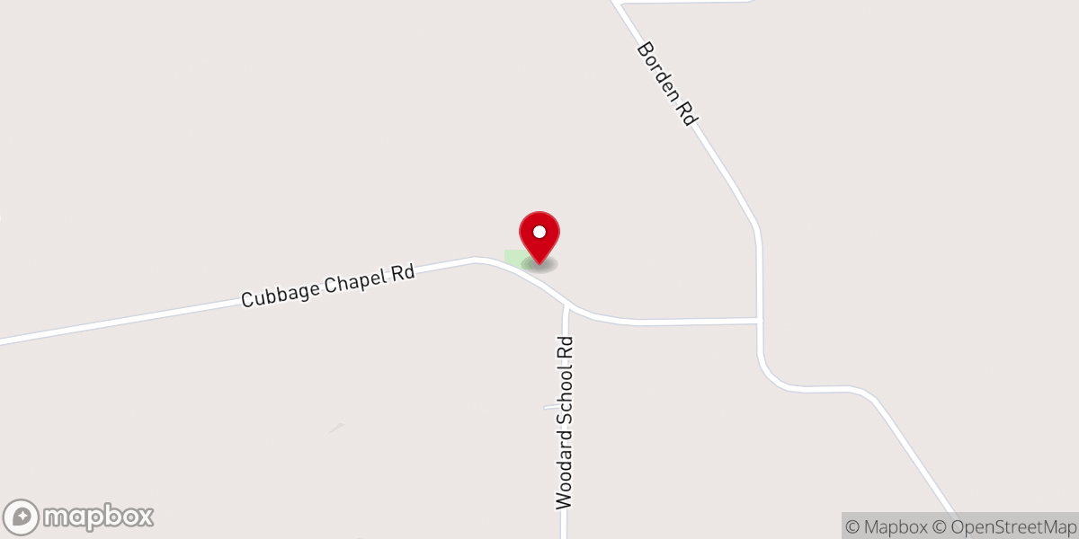 Map showing location of Cubbage Chapel
