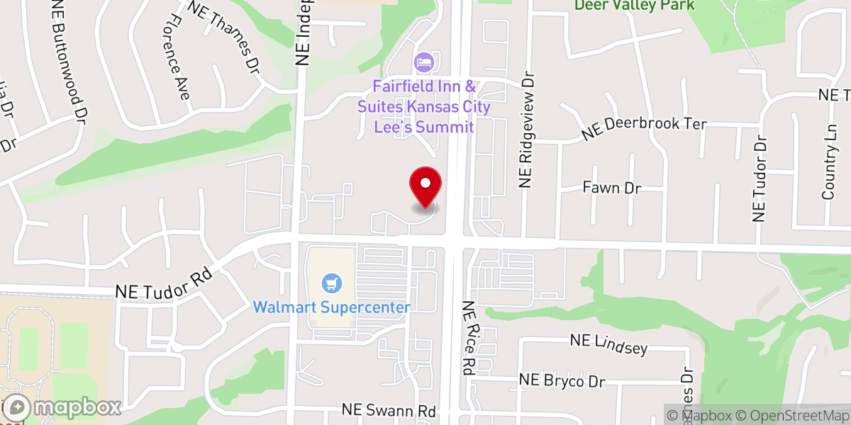 Map showing location of Lee's Summit Christian Church