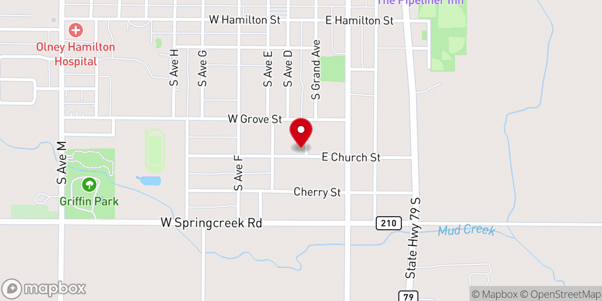Map showing location of Church Street Church of Christ