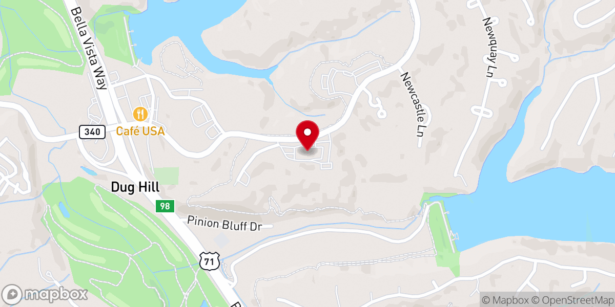 Map showing location of Bella Vista Baptist Church