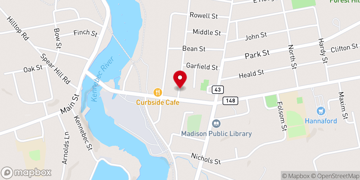 Map showing location of Madison Methodist Church