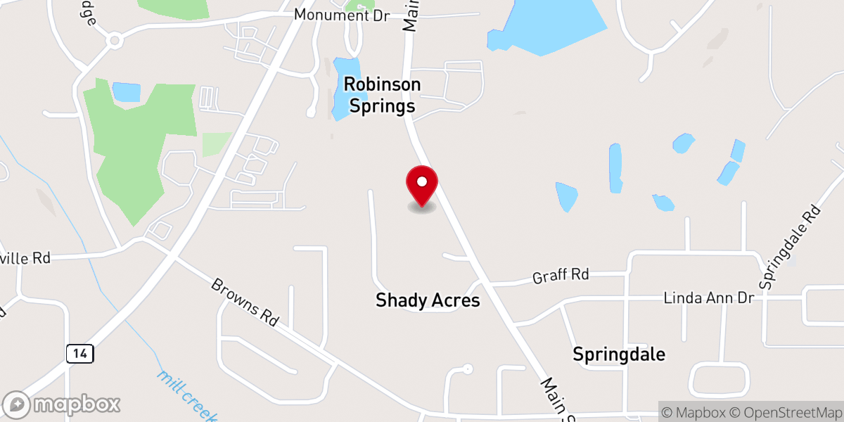 Map showing location of Victory Baptist Church