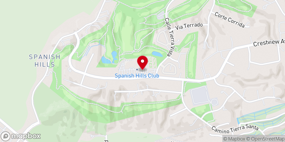 Map showing location of Spanish Hills Club