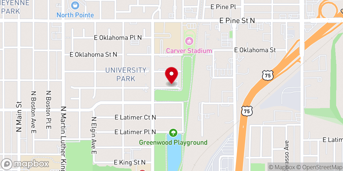 Map showing location of St. Monica Catholic Church