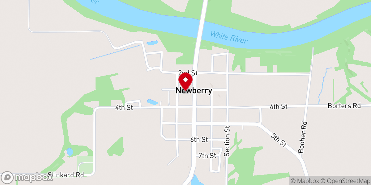 Map showing location of Newberry Christian Church