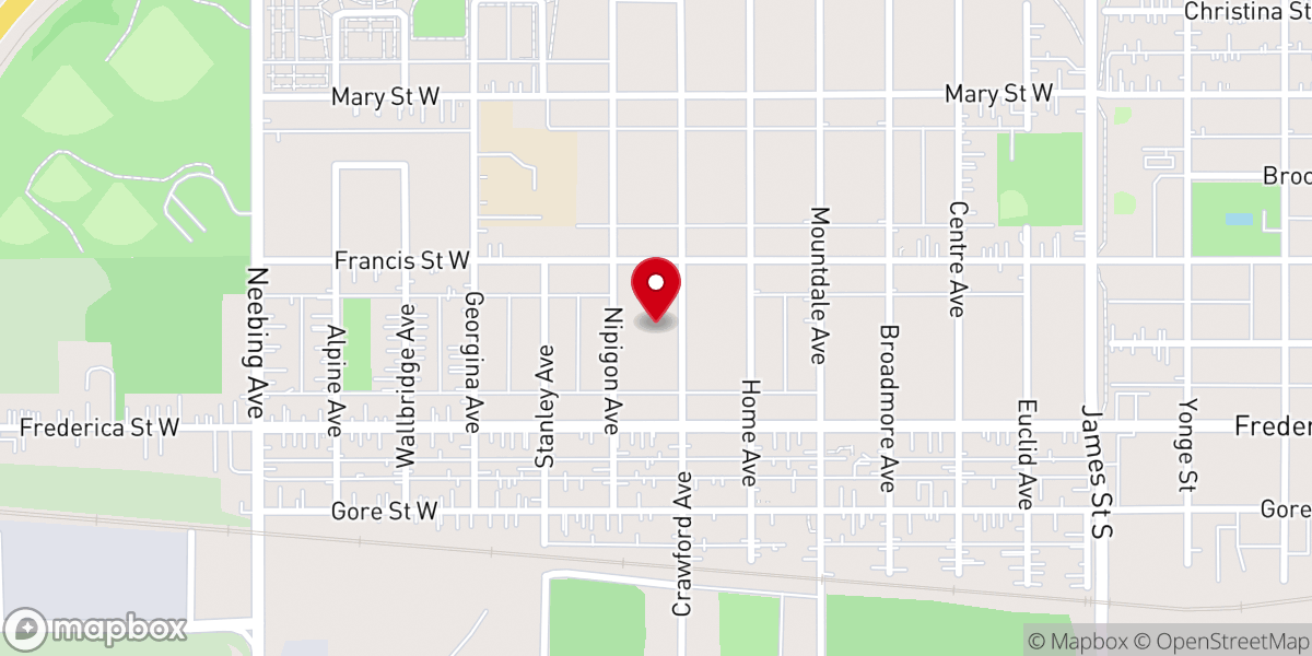 Map showing location of Hope Church