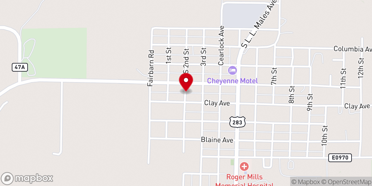 Map showing location of Pentecostal Church