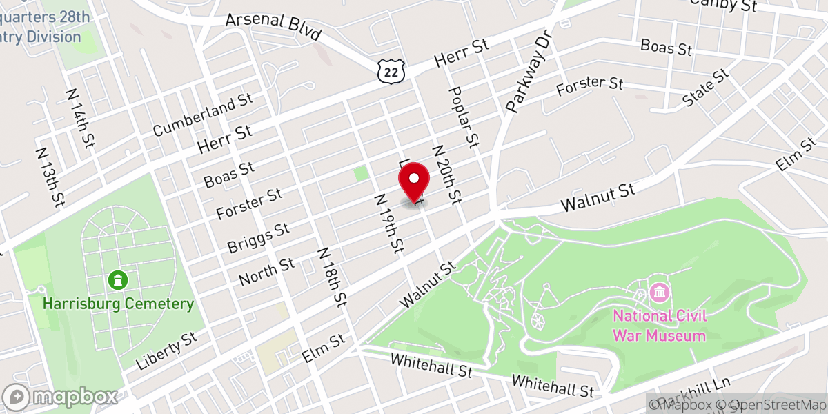 Map showing location of Antioch Tabernacle United Church