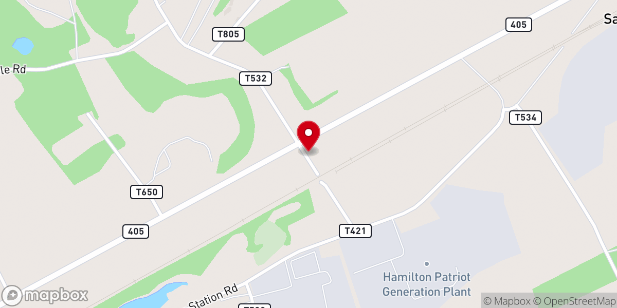 Map showing location of St John's Lutheran-Brick Church