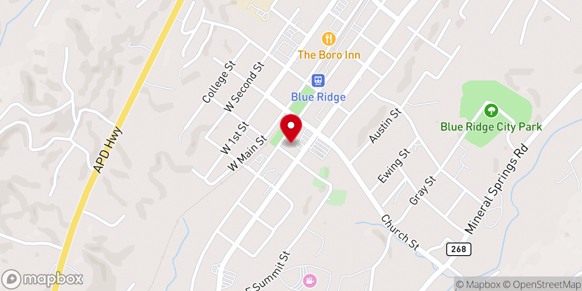 Map showing location of First Baptist Church