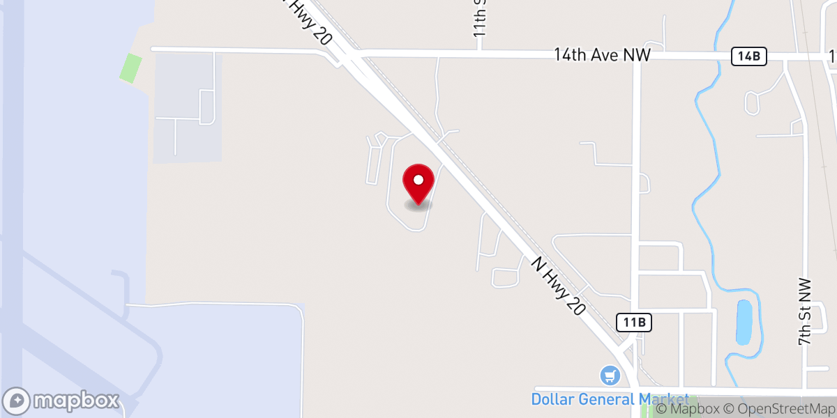 Map showing location of Midwest Bible Camp