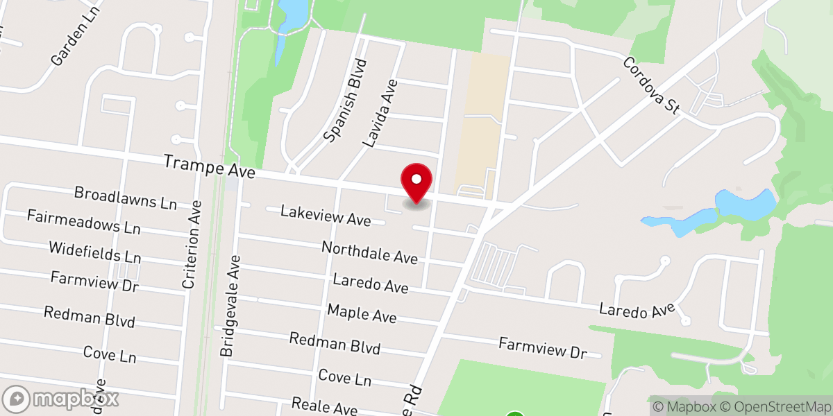 Map showing location of Saint Peters Lutheran Church