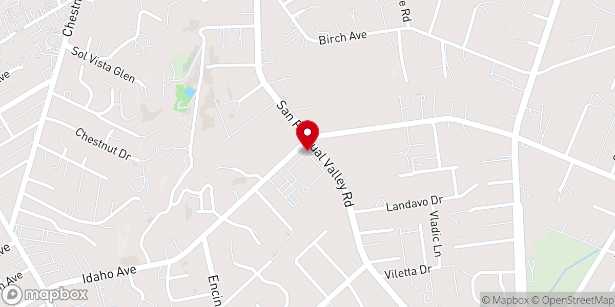 Map showing location of Cathedral of the Valley Foursquare Church