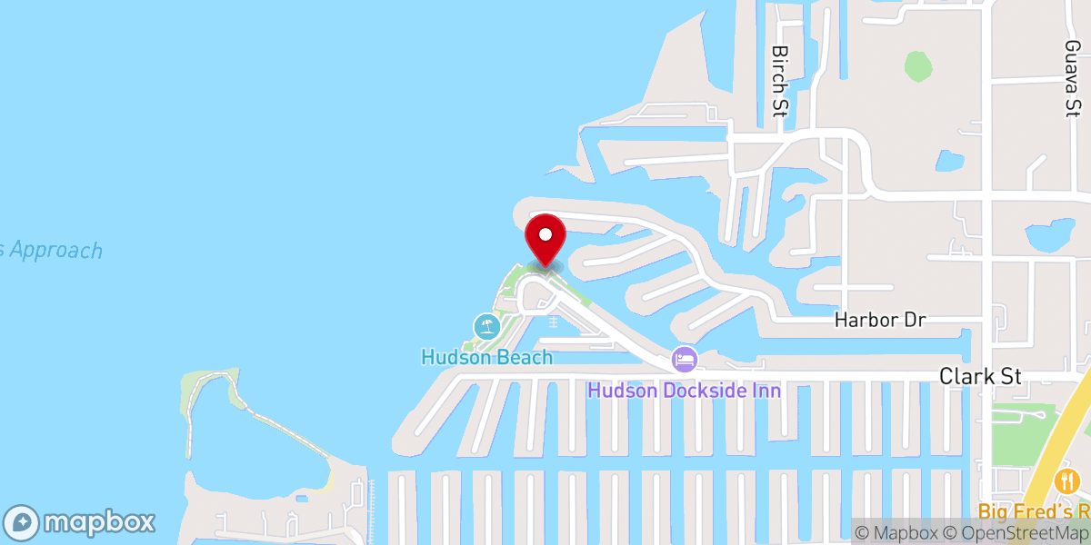 Map showing location of Hudson Beach Florida