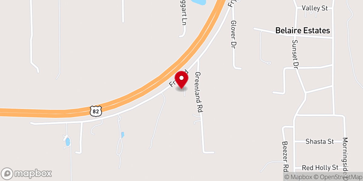 Map showing location of Fellowship Baptist Church
