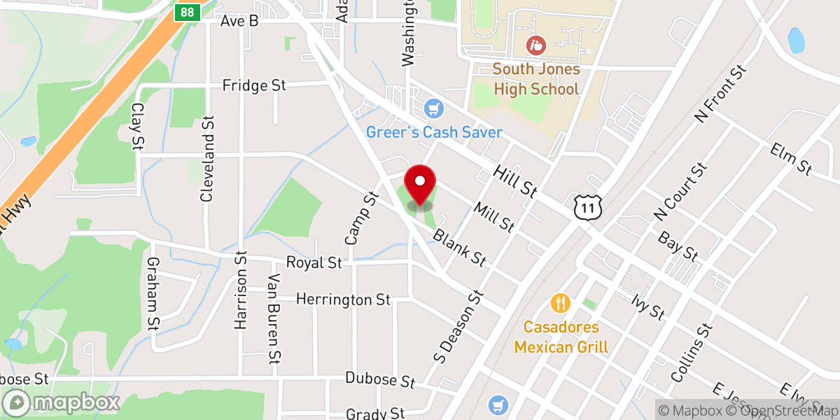 Map showing location of CENTRAL BAPTIST CHURCH