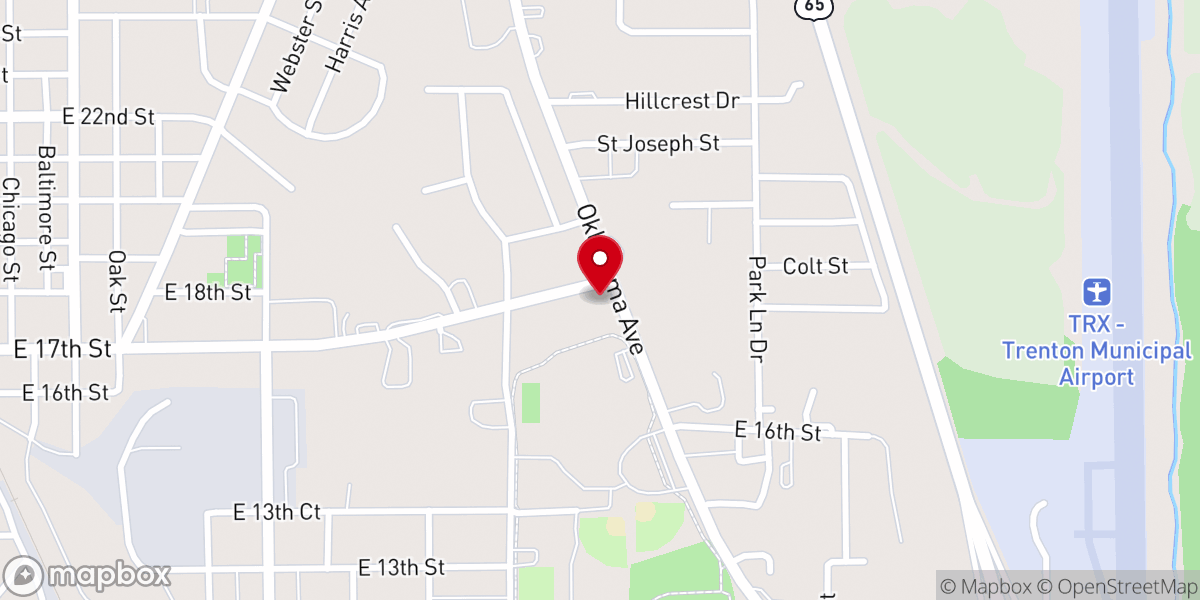 Map showing location of Church of Christ