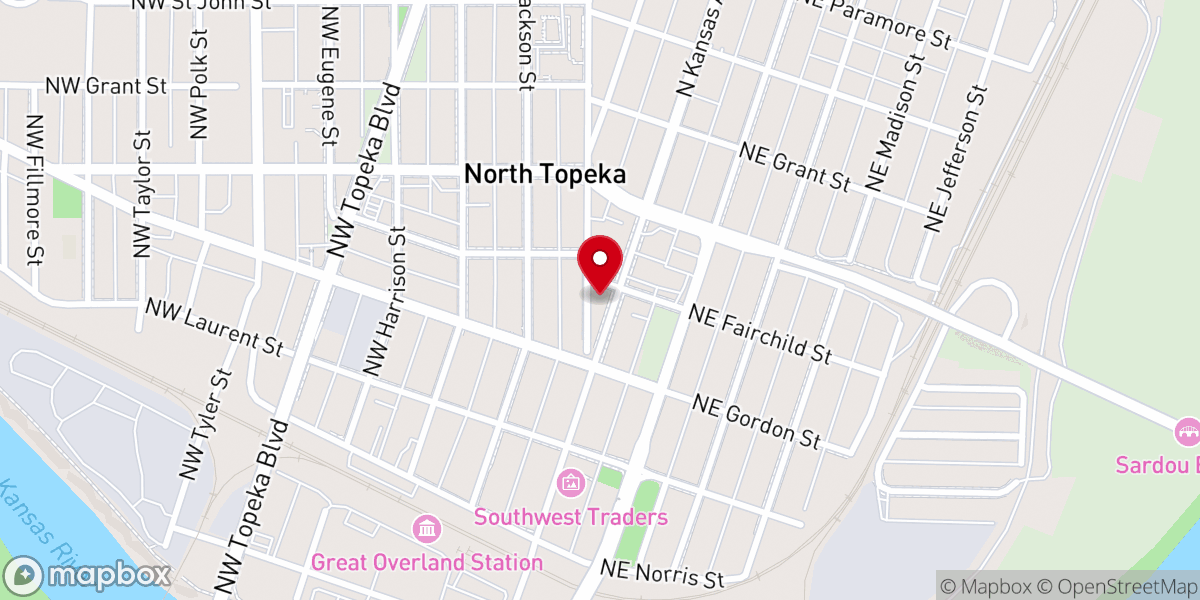 Map showing location of Kansas Avenue United Methodist