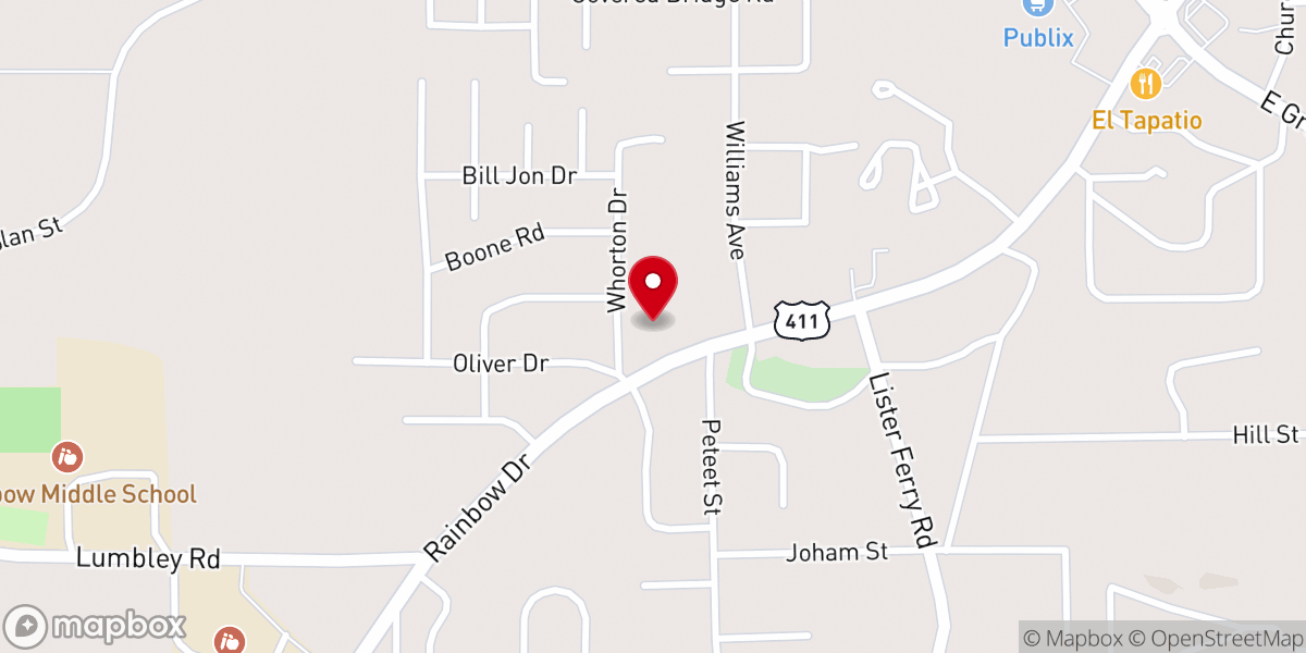 Map showing location of First Church of The Nazarene