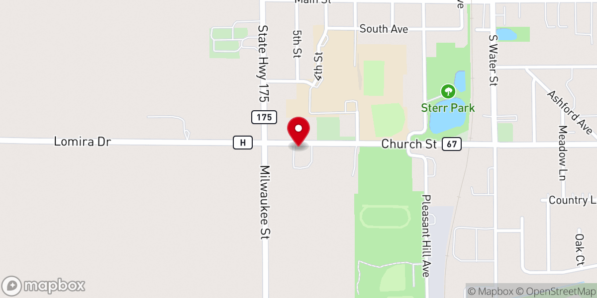 Map showing location of Schraufnagel Implement Inc