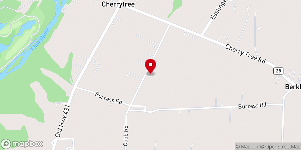 Map showing location of Acklin Church