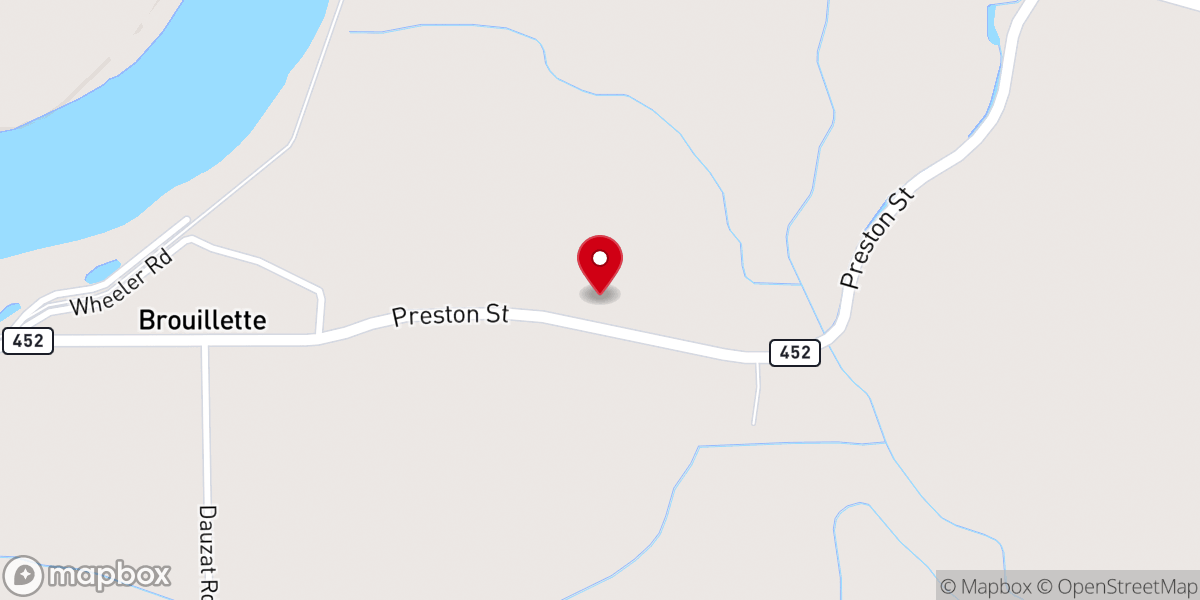 Map showing location of Brouillette faith tabernacle
