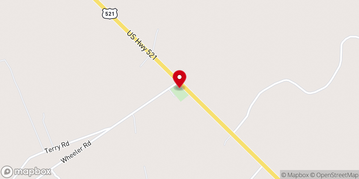 Map showing location of Harmony Church