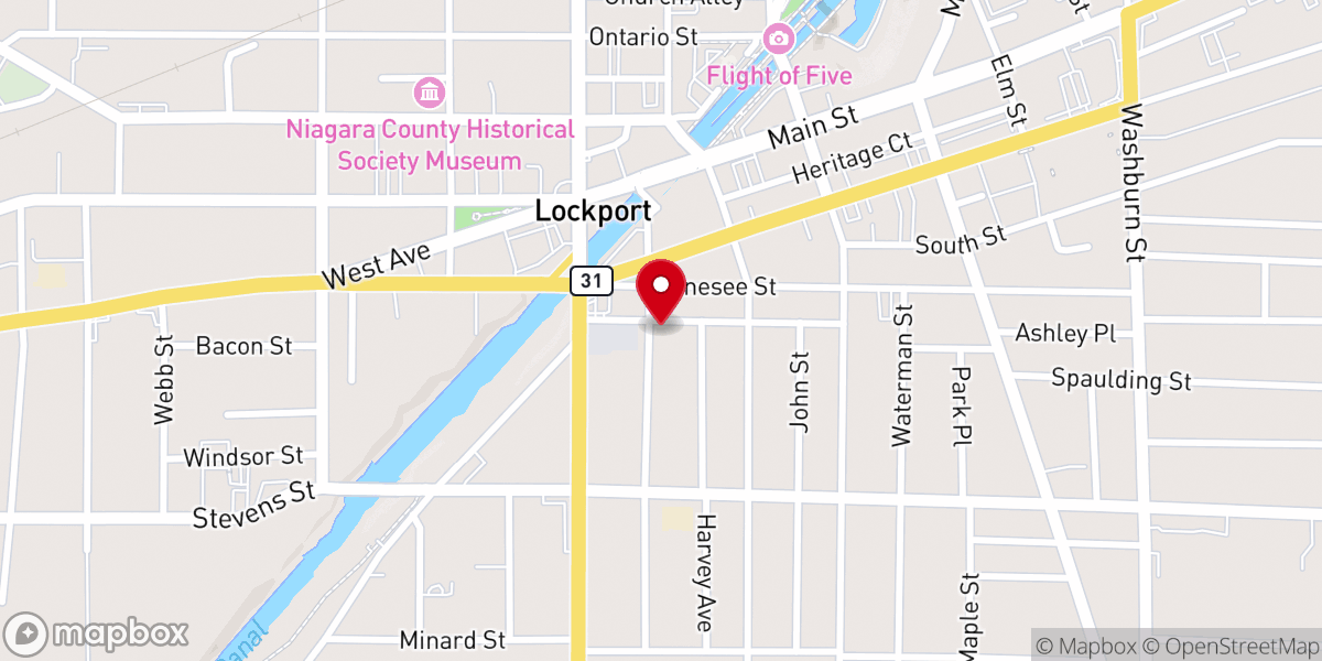 Map showing location of Trinity Lutheran Church