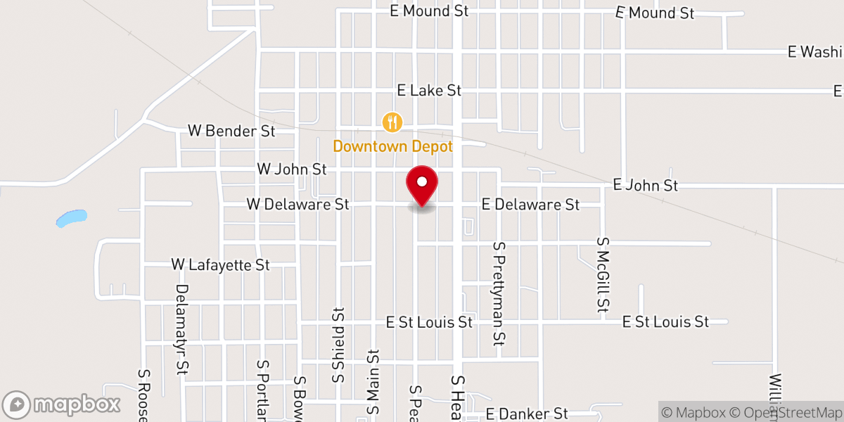 Map showing location of First Christian Church Office