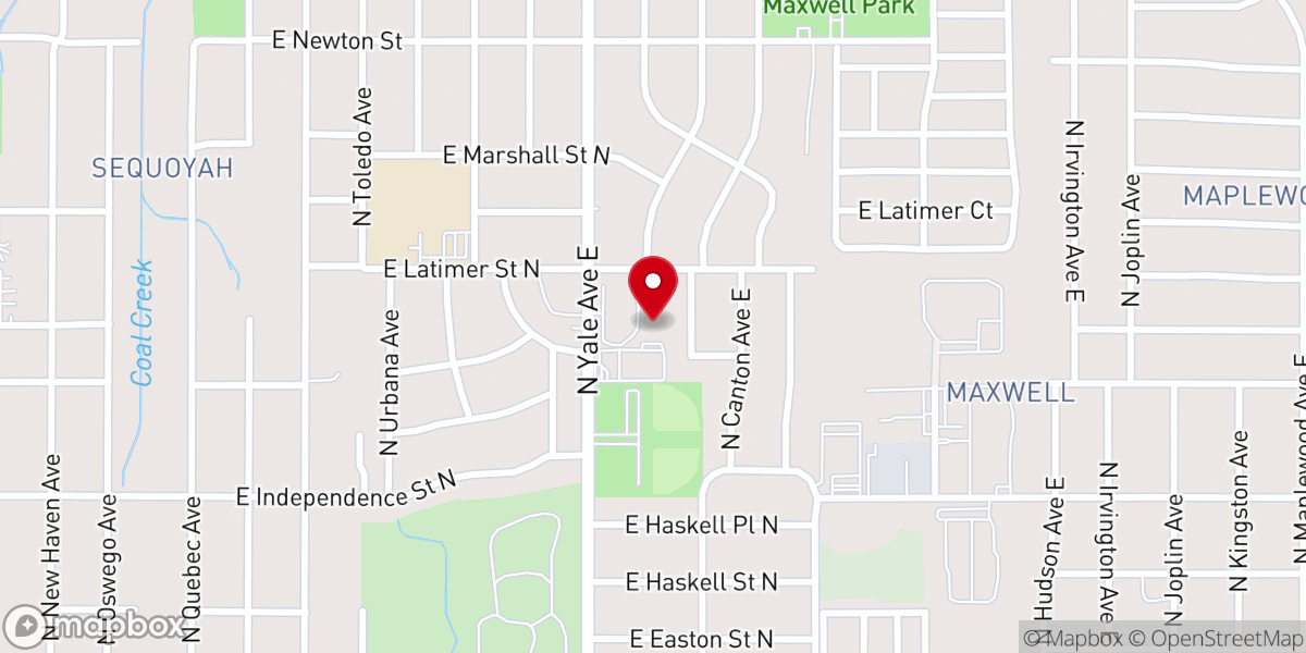 Map showing location of Hope Church Tulsa
