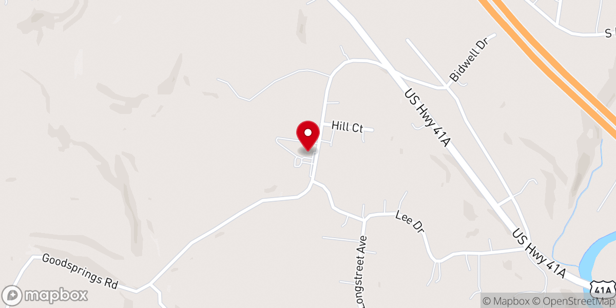 Map showing location of Good Springs FWB Church