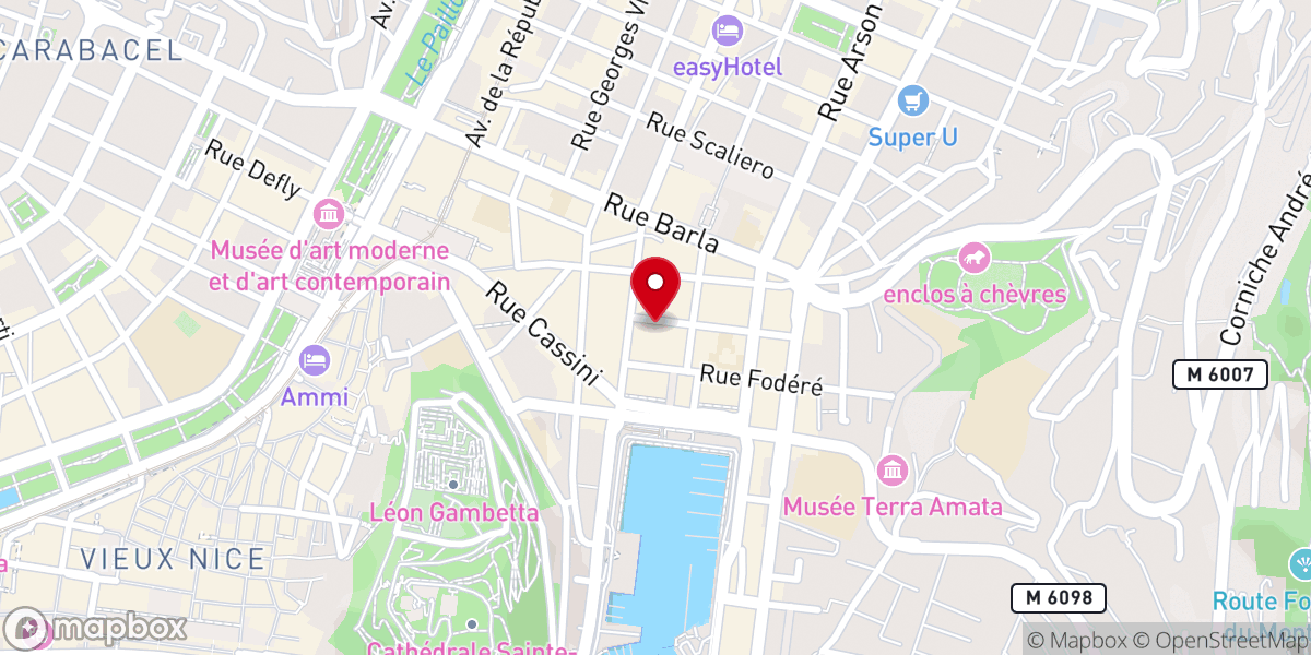 Map showing location of Eglise Mission Chrétienne de Nice